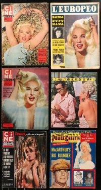 6d0074 LOT OF 6 NON-U.S. MAGAZINES WITH MAMIE VAN DOREN COVERS 1950s-1970s sexy images & articles!