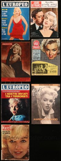 6d0075 LOT OF 7 NON-U.S. MAGAZINES WITH MARILYN MONROE COVERS 1950s-1980s sexy images & articles!