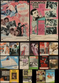 6d0934 LOT OF 19 FORMERLY FOLDED EAST GERMAN A2 POSTERS 1960s-1980s a variety of movie images!