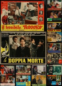 6d0871 LOT OF 18 FORMERLY FOLDED 19X27 ITALIAN PHOTOBUSTAS 1950s-1980s a variety of movie scenes!
