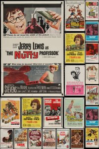 6d0219 LOT OF 59 FOLDED ONE-SHEETS 1960s great images from a variety of different movies!