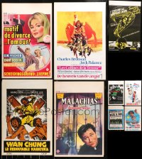 6d0832 LOT OF 17 MOSTLY FORMERLY FOLDED BELGIAN POSTERS 1960s-1970s a variety of movie images!