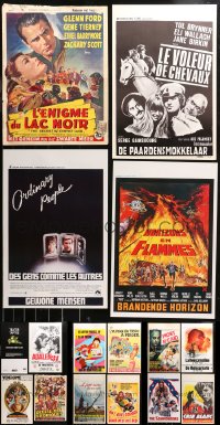 6d0833 LOT OF 16 MOSTLY FORMERLY FOLDED BELGIAN POSTERS 1950s-1990s a variety of movie images!