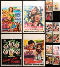 6d0835 LOT OF 15 FORMERLY FOLDED BELGIAN POSTERS 1950s a variety of movie images!