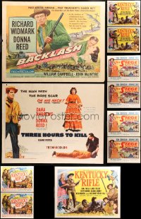 6d0770 LOT OF 15 FORMERLY FOLDED COWBOY WESTERN HALF-SHEETS 1950s cool movie images!