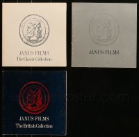 6d0456 LOT OF 3 JANUS FILMS CATALOGS 1960s-1970s The Classic Collection, The British Collection!