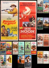 6d0135 LOT OF 22 FOLDED HOLLYWOOD COWBOY WESTERNS AND SPAGHETTI WESTERNS AUSTRALIAN DAYBILLS 1960s-1990s