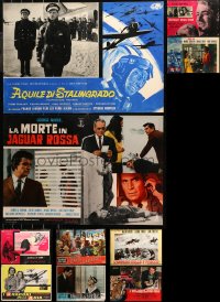 6d0876 LOT OF 12 FORMERLY FOLDED 19X27 ITALIAN PHOTOBUSTAS 1950s-1970s a variety of movie scenes!