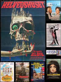 6d0127 LOT OF 9 FOLDED GERMAN POSTERS 1970s-1990s great images from a variety of movies!