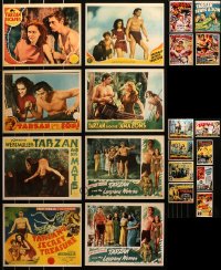 6d0742 LOT OF 20 COLOR 8X10 REPRO PHOTOS FROM TARZAN MOVIES 1980s Weissmuller, O'Sullivan & more!