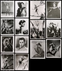 6d0750 LOT OF 14 JOHNNY WEISSMULLER TARZAN PORTRAIT 8X10 REPRO PHOTOS 1980s great images!