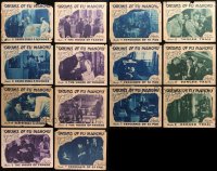 6d0384 LOT OF 14 DRUMS OF FU MANCHU LOBBY CARDS 1940 from several chapters!