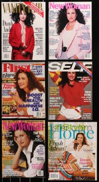 6d0520 LOT OF 6 MAGAZINES WITH ANDIE MACDOWELL COVERS 1980s-2000s great images & articles!