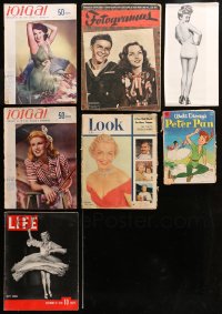 6d0080 LOT OF 7 MAGAZINES AND MISCELLANEOUS ITEMS 1930s-1950s a variety of movie images & more!