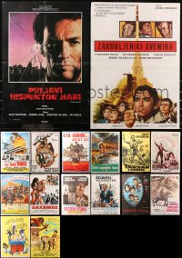 6d0891 LOT OF 16 FORMERLY FOLDED YUGOSLAVIAN POSTERS 1960s-1980s a variety of movie images!