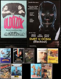 6d0895 LOT OF 13 FORMERLY FOLDED YUGOSLAVIAN POSTERS 1960s-1980s a variety of movie images!