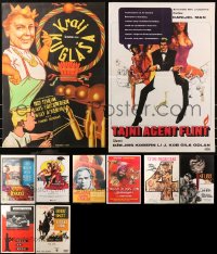 6d0896 LOT OF 12 FORMERLY FOLDED YUGOSLAVIAN POSTERS 1950s-1980s a variety of movie images!