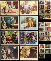 6d0350 LOT OF 37 HORROR/SCI-FI/FANTASY LOBBY CARDS 1940s-1960s incomplete sets from several movies!