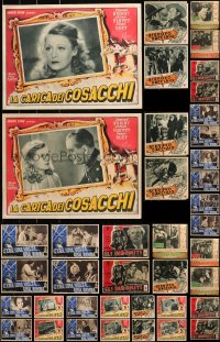 6d0056 LOT OF 58 UNFOLDED SMALL ITALIAN PHOTOBUSTAS 1930s-1940s variety of movie scenes!