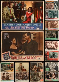 6d0879 LOT OF 20 MOSTLY UNFOLDED 14X20 ITALIAN PHOTOBUSTAS 1940s-1950s variety of movie scenes!