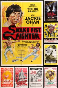 6d0287 LOT OF 12 FOLDED KUNG FU ONE-SHEETS 1970s-1980s great images from martial arts movies!