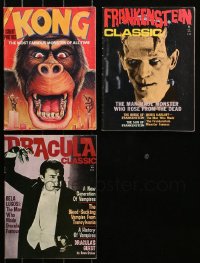 6d0538 LOT OF 3 MONSTER MAGAZINES 1976-1977 filled with great images & articles!