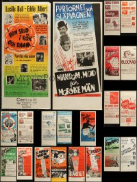 6d0911 LOT OF 21 UNFOLDED SWEDISH STOLPE POSTERS 1940s-1960s a variety of cool movie images!