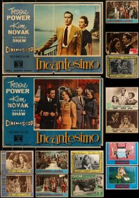 6d0877 LOT OF 27 MOSTLY UNFOLDED 14X20 ITALIAN PHOTOBUSTAS 1940s-1980s variety of movie scenes!