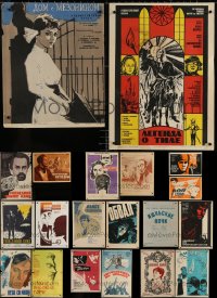 6d0904 LOT OF 22 FORMERLY FOLDED RUSSIAN POSTERS 1950s-1980s a variety of cool movie images!