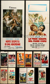 6d0852 LOT OF 13 FORMERLY FOLDED ITALIAN LOCANDINAS 1960s-1970s a variety of movie images!