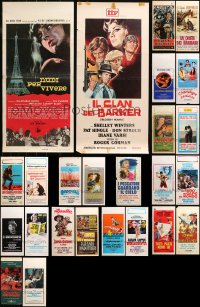 6d0841 LOT OF 27 FORMERLY FOLDED ITALIAN LOCANDINAS 1950s-1980s a variety of movie images!