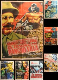 6d0125 LOT OF 9 FOLDED MEXICAN POSTERS 1940s-1970s great images from a variety of different movies!