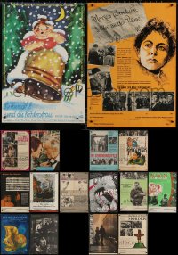 6d0935 LOT OF 18 FORMERLY FOLDED EAST GERMAN A2 POSTERS 1960s-1980s a variety of movie images!