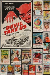 6d0245 LOT OF 34 FOLDED ONE-SHEETS 1950s great images from a variety of different movies!