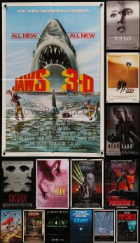 6d0277 LOT OF 16 FOLDED HORROR ONE-SHEETS 1970s-1990s great images from a variety of movies!