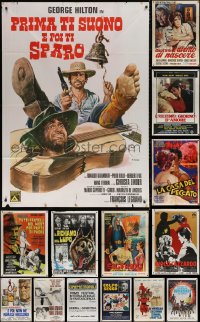 6d0032 LOT OF 15 FOLDED ITALIAN ONE-PANELS 1950s-1980s great images from a variety of movies!