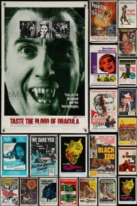 6d0263 LOT OF 26 FOLDED HORROR/SCI-FI ONE-SHEETS 1960s-1970s great images from a variety of movies!