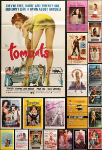 6d0248 LOT OF 32 FOLDED SEXPLOITATION ONE-SHEETS 1970s-1980s sexy images with some nudity!
