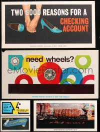 6d0975 LOT OF 7 UNFOLDED AND FORMERLY FOLDED ADVERTISING POSTERS 1960s a variety of cool images!