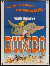 6f0124 DUMBO 30x40 R1976 colorful art from Walt Disney circus elephant classic, the one and only!