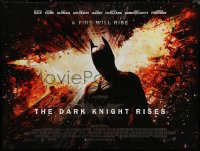 6f0627 DARK KNIGHT RISES DS British quad 2012 Christian Bale as Batman, a fire will rise!