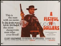 6f0634 FISTFUL OF DOLLARS British quad 1965 Leone, introducing the man with no name, Clint Eastwood!