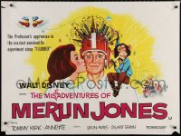 6f0649 MISADVENTURES OF MERLIN JONES British quad 1964 Disney, wacky art of Annette Funicello, Kirk & chimp!