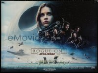 6f0657 ROGUE ONE advance DS British quad 2016 Star Wars Story, Jones, great use of horizontal format!