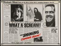 6f0658 SHINING teaser British quad 1980 King & Kubrick horror, crazy Jack Nicholson & cast!