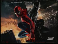 6f0662 SPIDER-MAN 3 teaser DS British quad 2007 battle within, Maguire in red/black suits, textured!