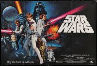 6f0664 STAR WARS British quad 1977 George Lucas classic sci-fi epic, art by Tom Chantrell!