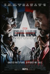 6f0863 CAPTAIN AMERICA: CIVIL WAR advance DS 1sh 2016 Marvel Comics, Chris Evans, Robert Downey Jr.!