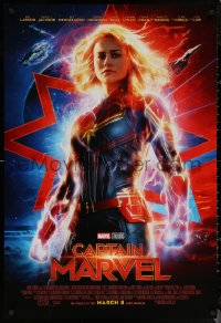 6f0865 CAPTAIN MARVEL advance DS 1sh 2019 incredible image of Brie Larson in the title role!