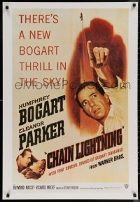 6f0254 CHAIN LIGHTNING 26x38 commercial poster 1980s great image of military test pilot Humphrey Bogart!